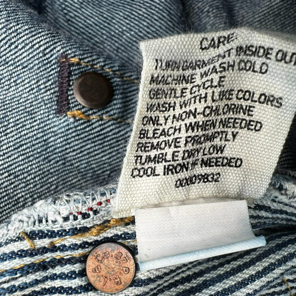 POLO RALPH LAUREN Men's 46x32 Dark Wash Blue Jeans Bootcut‎ Vintage Dungarees - Picture 9 of 12